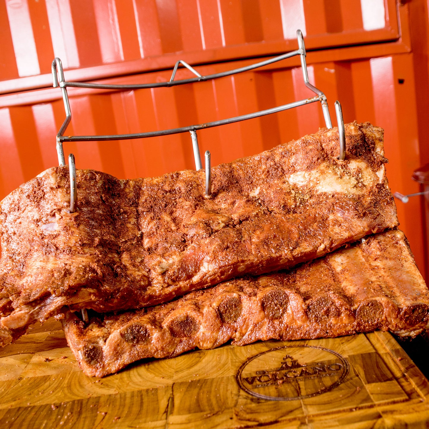 Rack para costillas En Barril Volcano