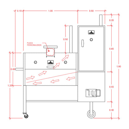 Ahumador Dual Horiz y Vertical -  Krater