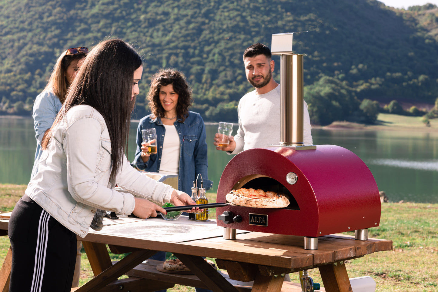 Horno de Pizza Alfa Moderno  Portable a gas Red