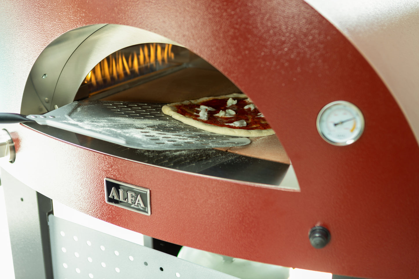 Horno Alfa Forni  Moderno 3  Pizze Hibrido  Rojo Antiguo