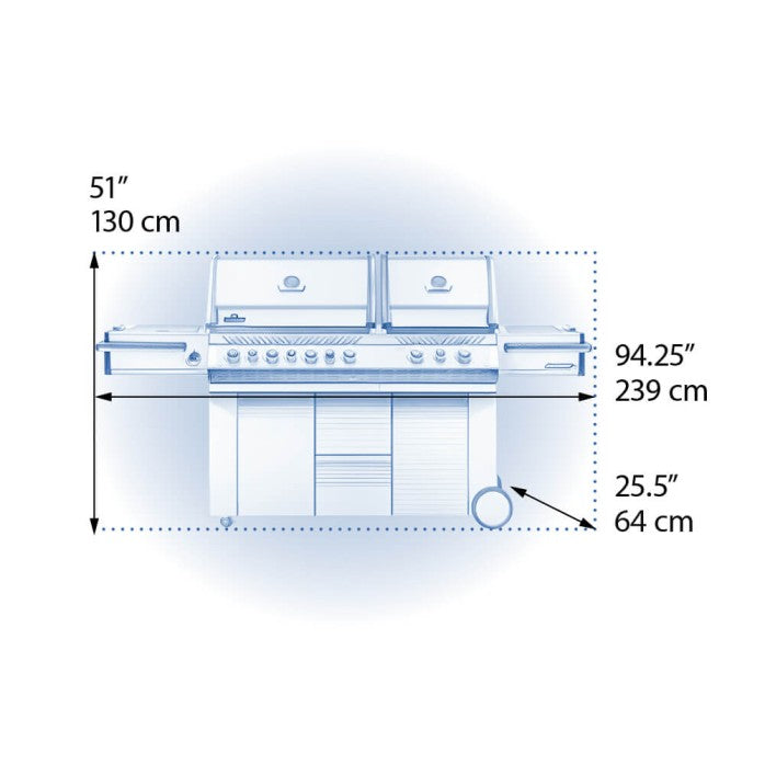 Asador Napoleon Gas Empotrable Bipro825