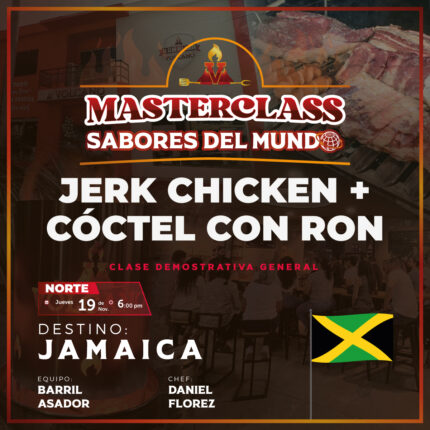 Masterclass - 🇯🇲 Jerk Chicken + cóctel con ron (General) 19/Nov