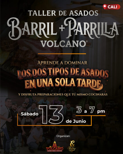🔥🥩TALLER DE ASADOS BARRIL + PARILLA VOLCANO - 13 de junio - Cali 🚨